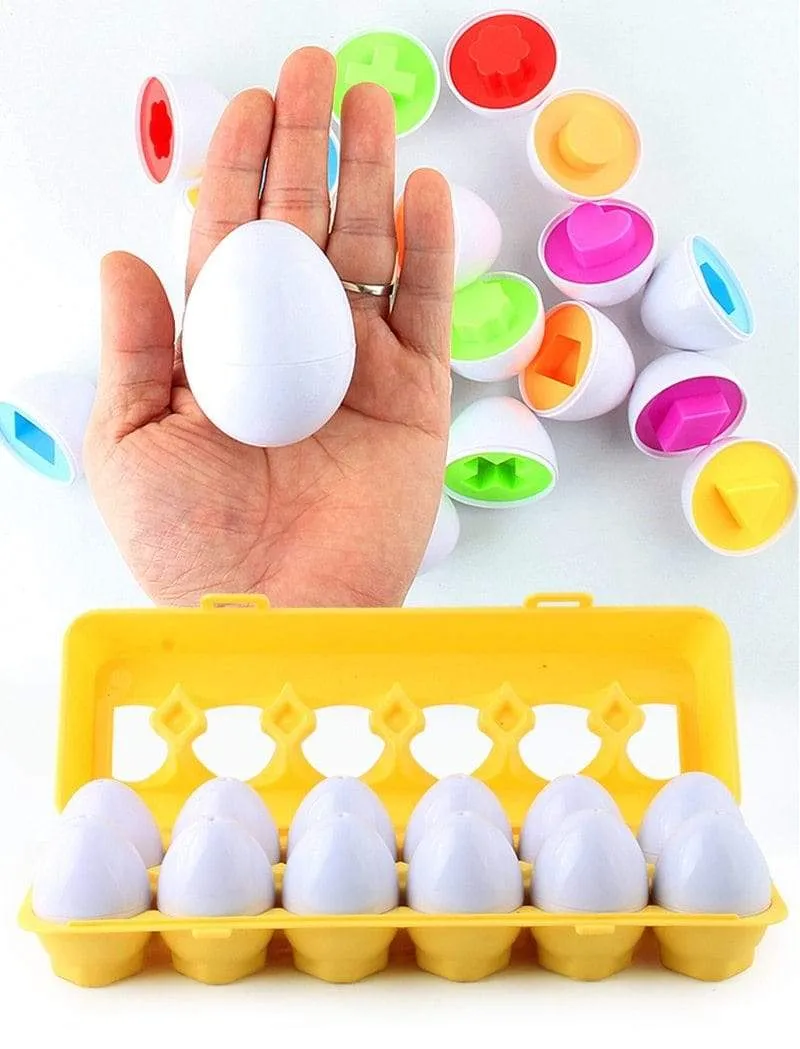 12PCS Montessori Learning Education Math Toys Kids Match Smart Eggs Screws 3D Puzzle Game For Children Educational Toys