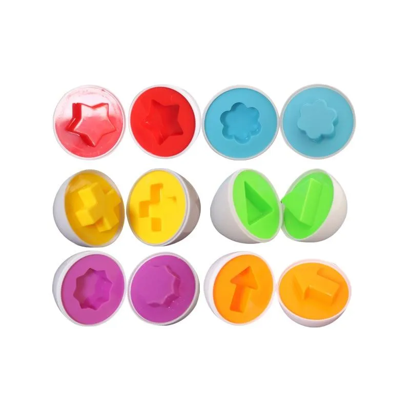 12PCS Montessori Learning Education Math Toys Kids Match Smart Eggs Screws 3D Puzzle Game For Children Educational Toys