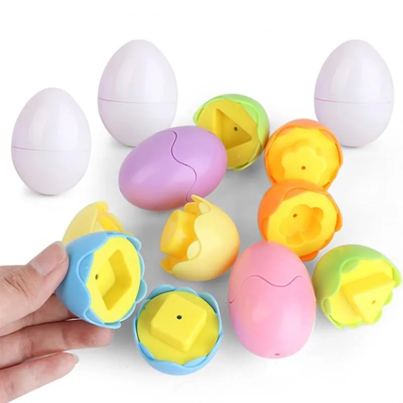 12PCS Montessori Learning Education Math Toys Kids Match Smart Eggs Screws 3D Puzzle Game For Children Educational Toys