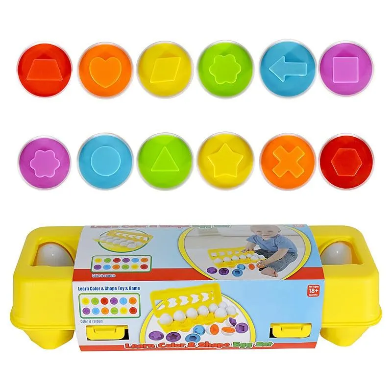 12PCS Montessori Learning Education Math Toys Kids Match Smart Eggs Screws 3D Puzzle Game For Children Educational Toys