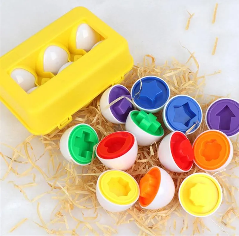 12PCS Montessori Learning Education Math Toys Kids Match Smart Eggs Screws 3D Puzzle Game For Children Educational Toys