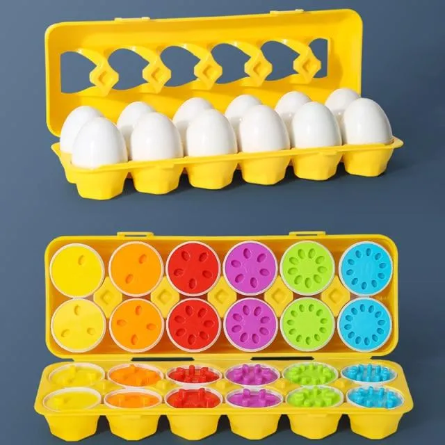 12PCS Montessori Learning Education Math Toys Kids Match Smart Eggs Screws 3D Puzzle Game For Children Educational Toys