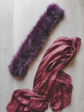 Aubergine Faux Fur Collar Scarf