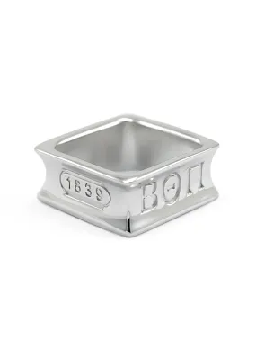 Beta Theta Pi Sterling Silver Square Ring