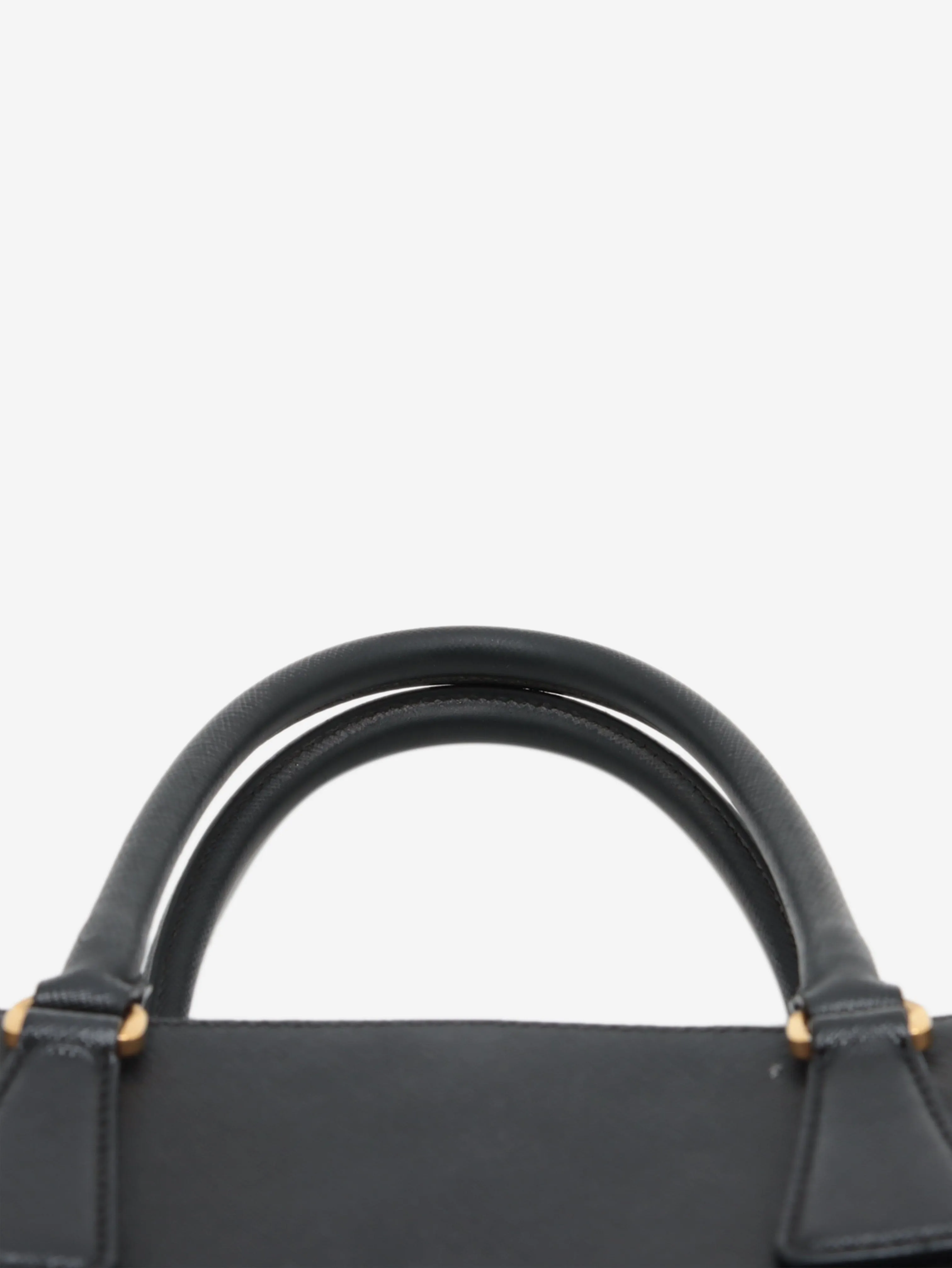 Black small Saffiano leather Galleria two-way top handle bag