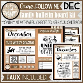 CFM D&C Family Bulletin Board Kit   FAUX Sheets {DECEMBER 2021; neutrals} PRINTABLE