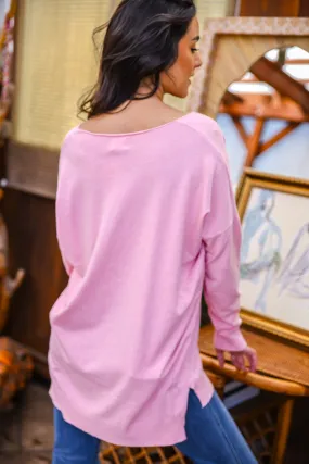 Dreamers V Neck Long - Flamingo