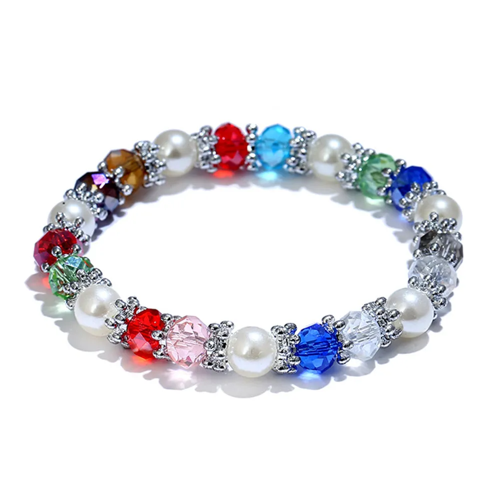 Fashion Shiny Colorful Faux Pearl Charm Bracelet