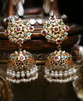 Hyderabadi Traditional Naurattan Jhumkas 2