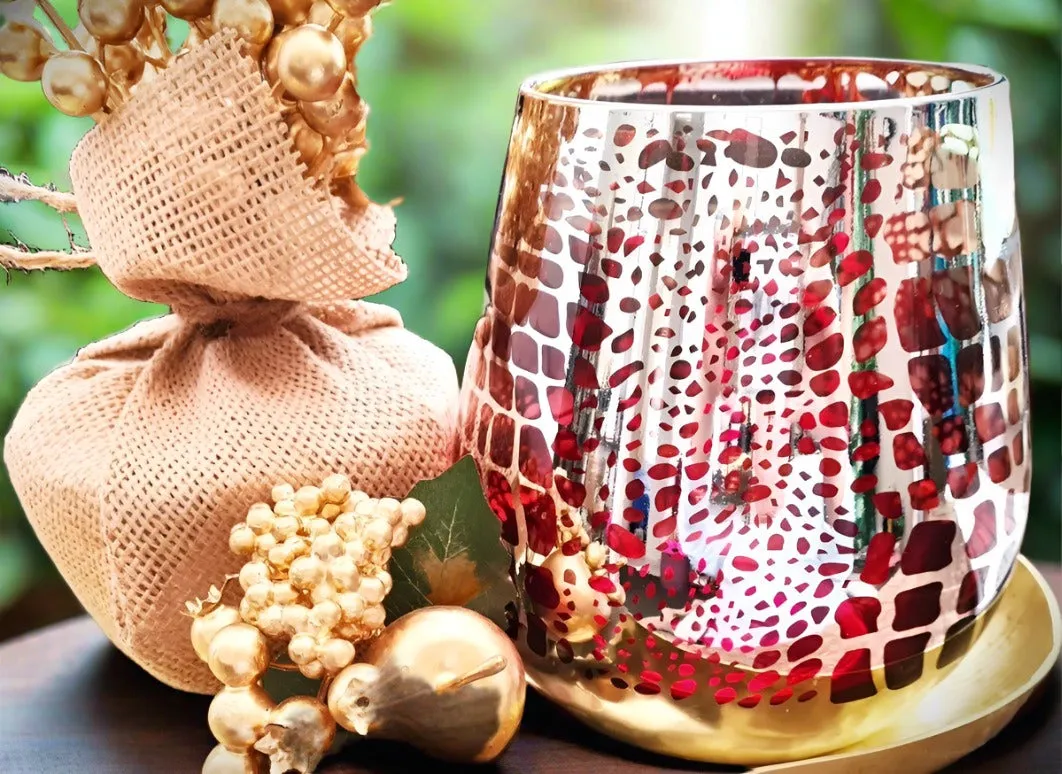 Jumbo Red/Gold Crocodile Print Deluxe Soy Candle 1.4kg