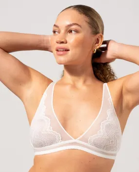 Lace Plunge Bralette Off White