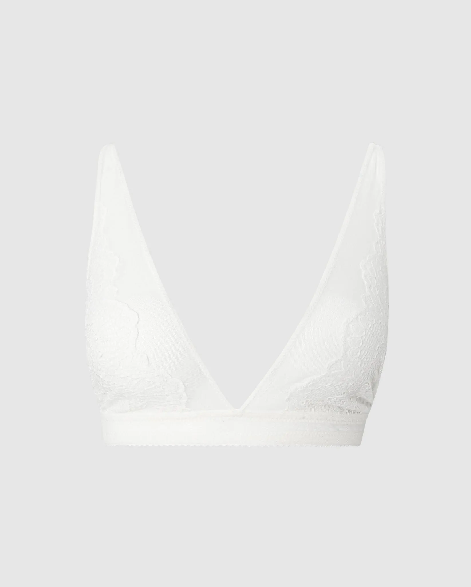 Lace Plunge Bralette Off White