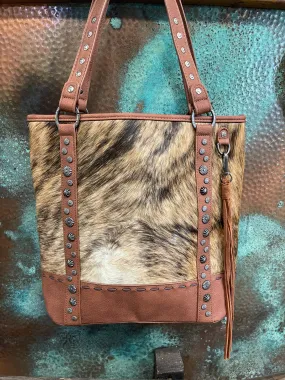 Long style Get along Cowhide TOTE