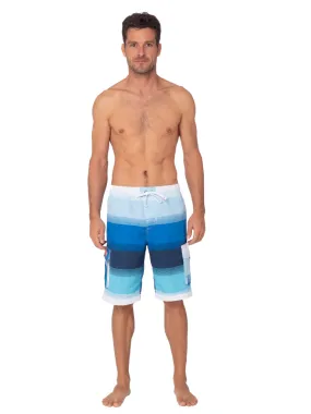 Men's Board Shorts in blue horizontal stripes