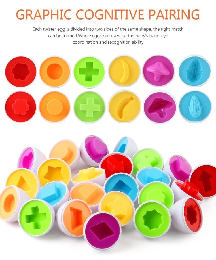 Montessori Toys Eggs Screws Match Game Wooden Puzzle 3D For Children Learning Education Math Toy Kids Baby Toys 1 to 2 Years