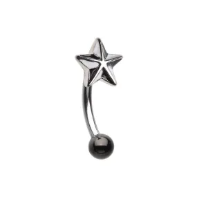 Nautical Star Curved WildKlass Barbell Eyebrow Ring