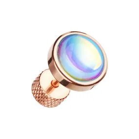 Rose Gold Illuminating Moonstone Steel WildKlass Fake Plug