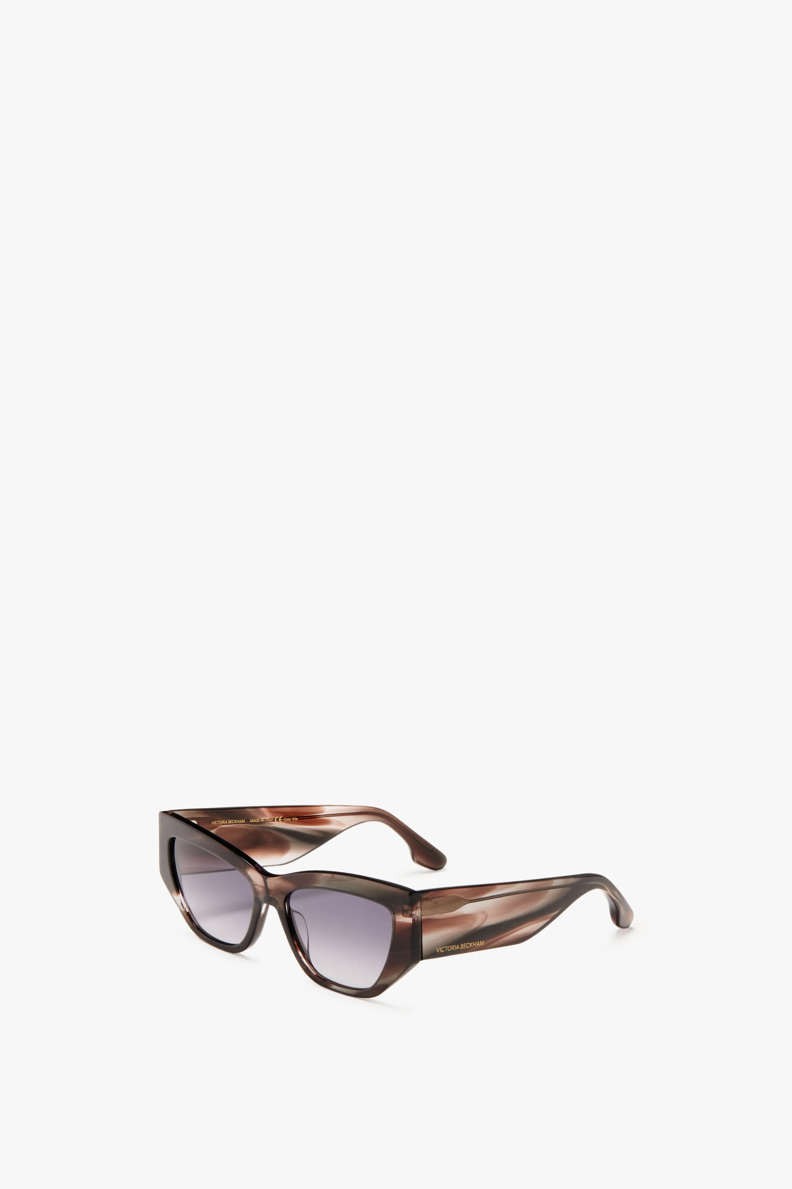 Sculptural Frame Sunglasses In Striped Grey