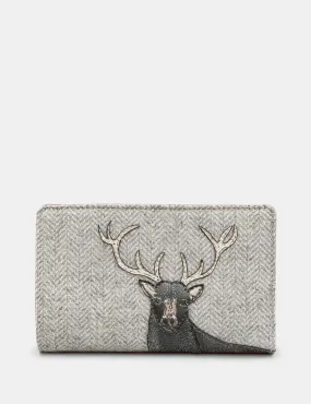 Stag Tweed & Brown Leather Oxford Purse