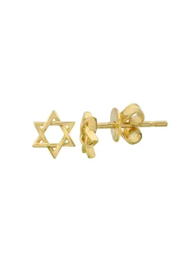 Star of David Stud Earrings 14K