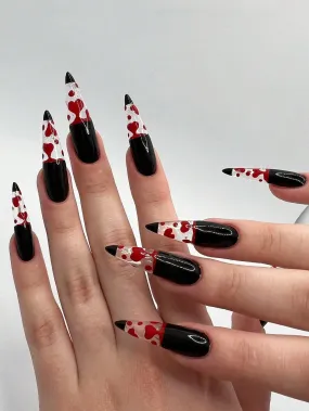 Stiletto Hearts Full Cover Press On Nails