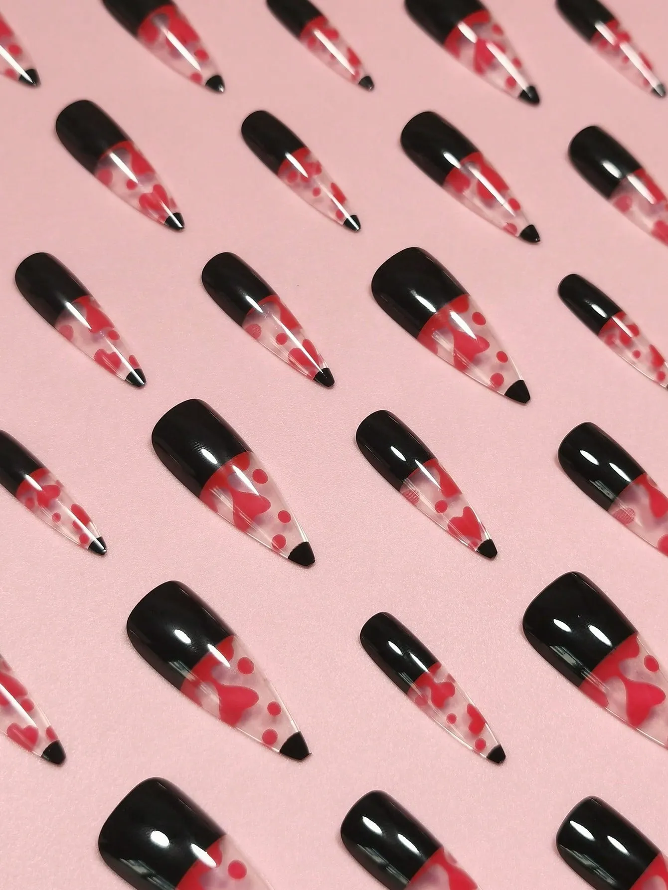 Stiletto Hearts Full Cover Press On Nails