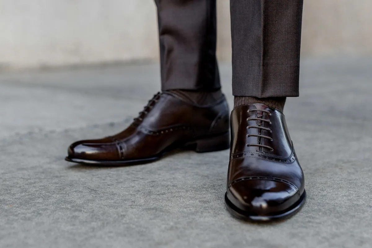 The Brando Semi-Brogue Oxford - Chocolate