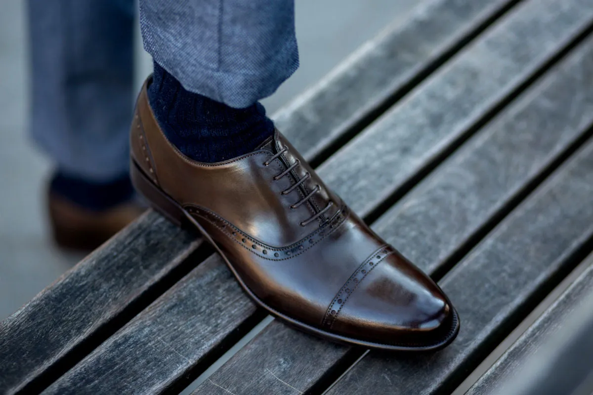 The Brando Semi-Brogue Oxford - Chocolate