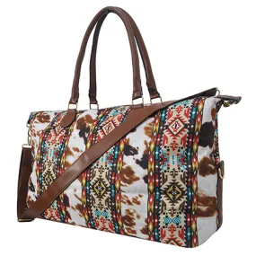 Tribal Cow Print Weekender Bag