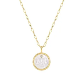 ZODIAC LIBRA MOTHER OF PEARL NECKLACE